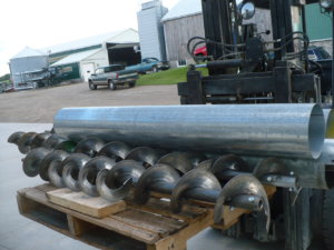 Dryer Augers with tube on a skid